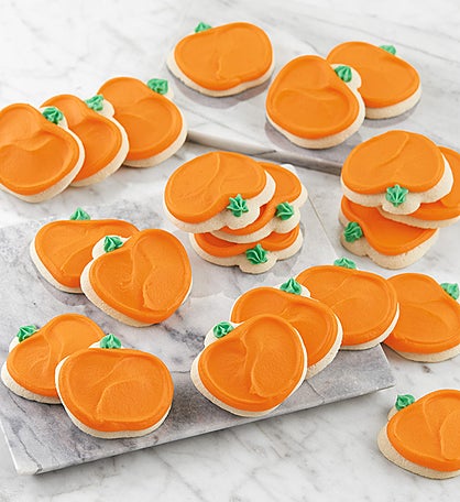 Buttercream-Frosted Pumpkin Shaped Sugar Cookies
