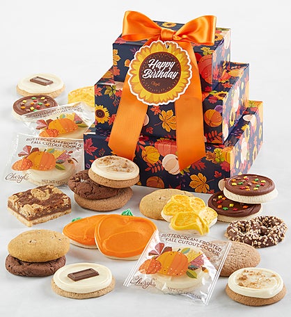 Fall Gift Tower - Happy Birthday