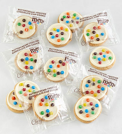 Buttercream-Frosted Chocolate Chip Cookies made with M&M’S® Minis Flavor Box