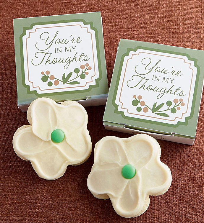 Youre in My Thoughts Cookie Card White Flower