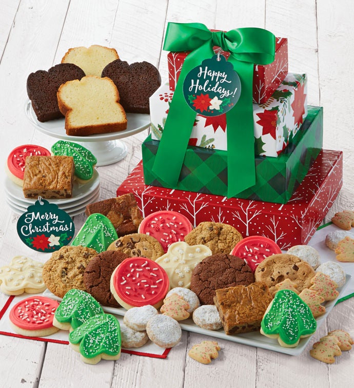 Happy Holidays Bakery Gift Tower