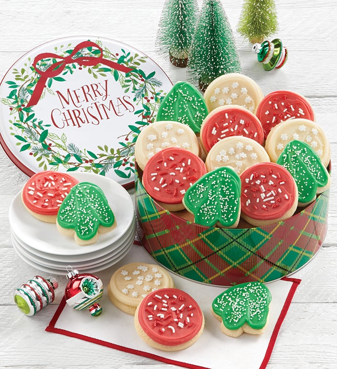 Merry Christmas Gift Tin Cut out Assortment