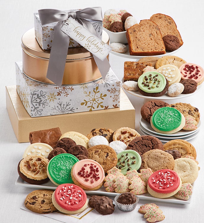 Happy Holidays Sparkling Premier Gift Tower
