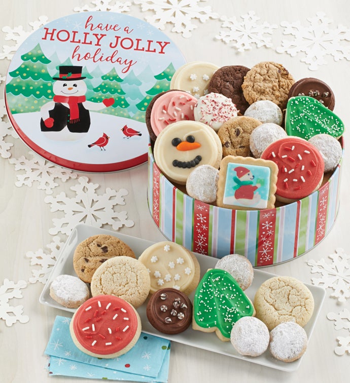 Holly Jolly Holiday Gift Tin Treats Assortment