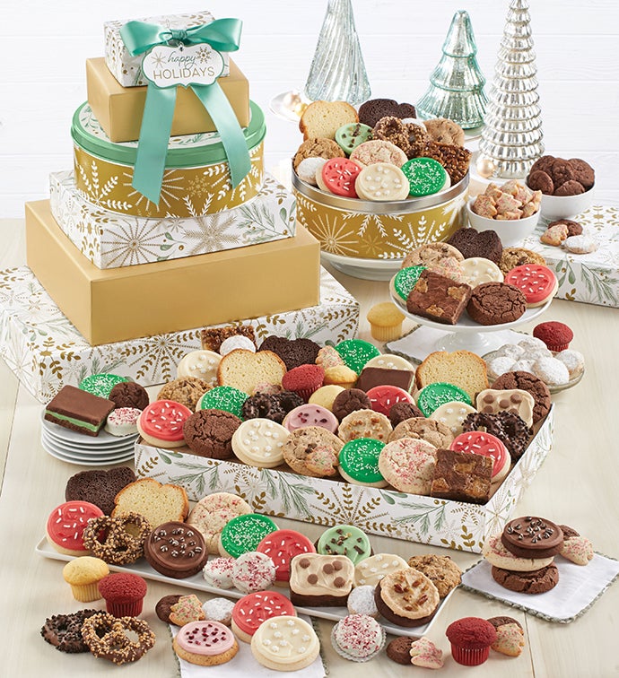 Sparkling Deluxe Gift Tower Happy Holidays