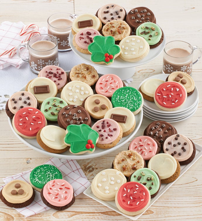 Bow Gift Box Buttercream Frosted Holiday Cookies