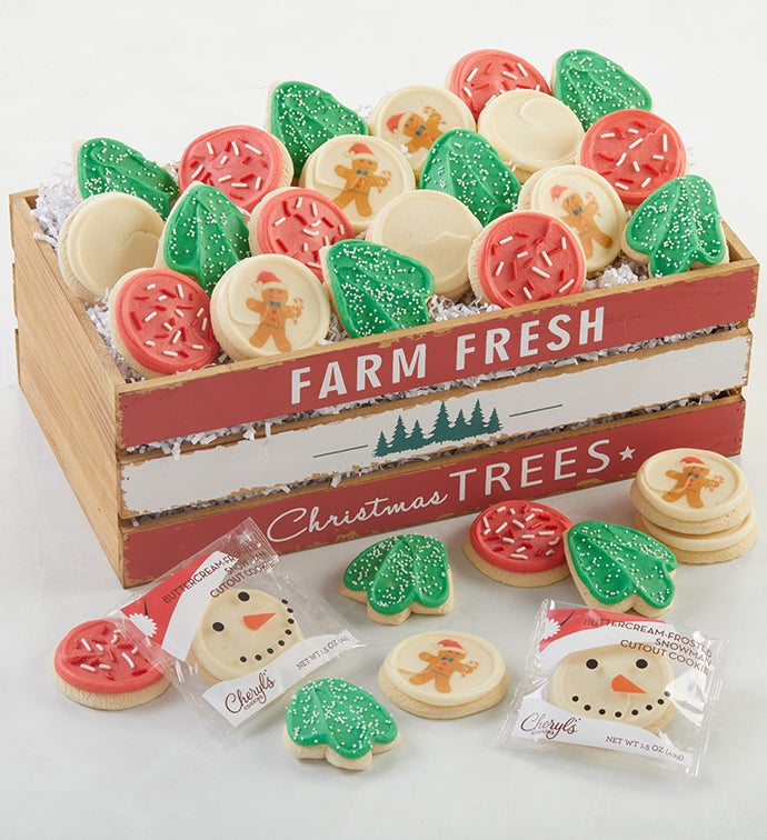 Christmas Frosted Sugar Cookie Crate 30 Cookies