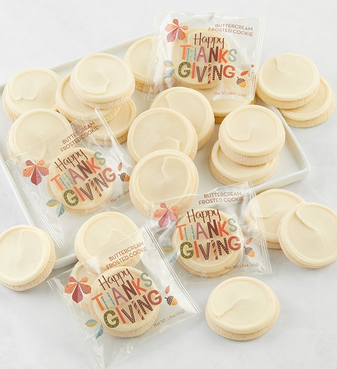 Buttercream Frosted Happy Thanksgiving Sugar Cookies 24 Cookies