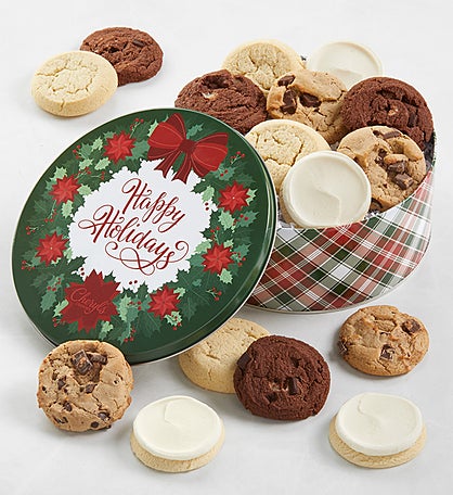 Traditional Happy Holidays Gift Tin - Vegan Assortment
