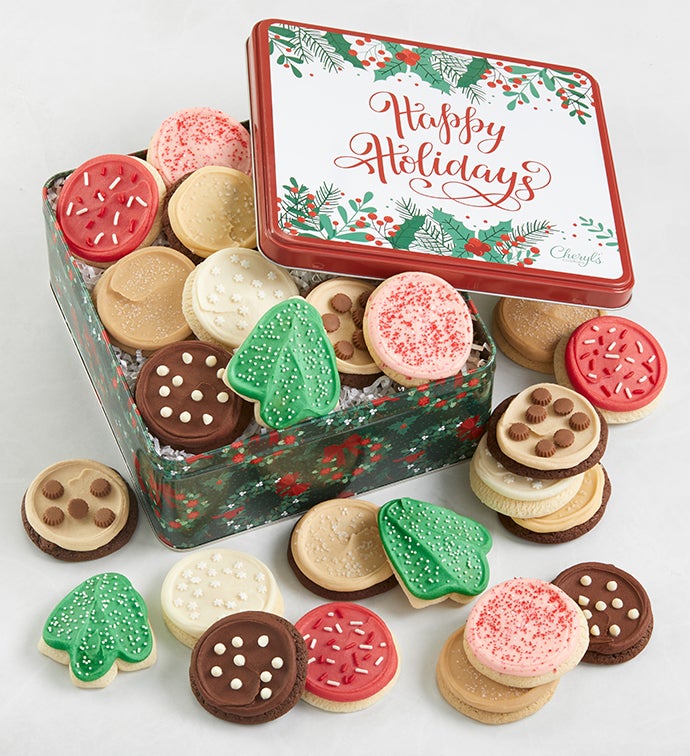 Grand Happy Holidays Gift Tin Buttercream Frosted Assortment