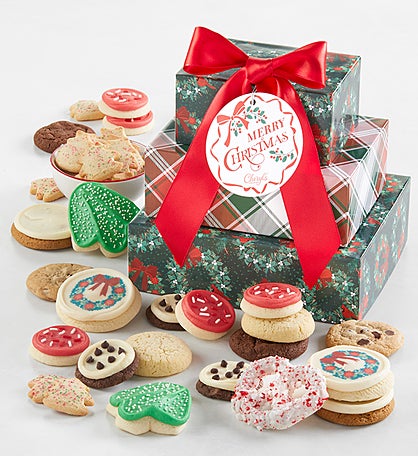 Traditional Gift Tower - Merry Christmas