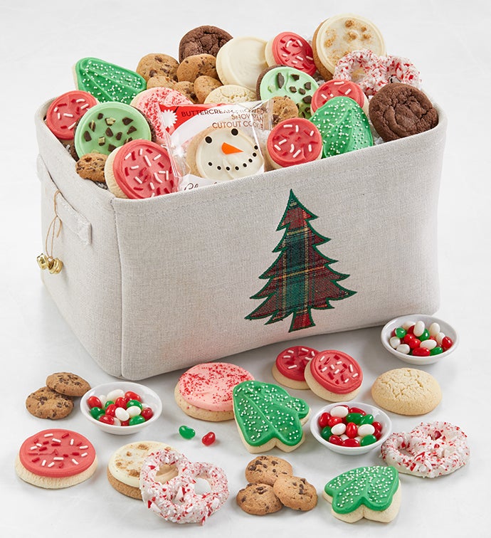 Christmas Tree Canvas Dessert Gift Basket