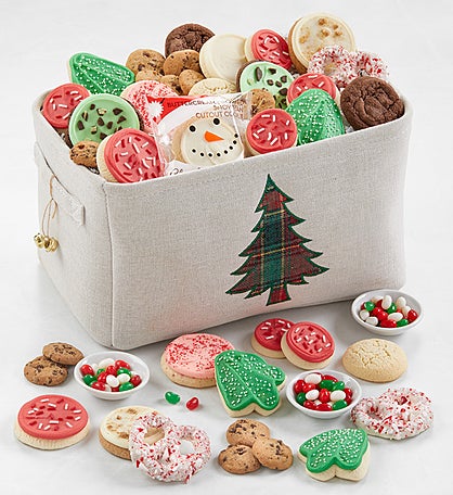 Christmas Tree Canvas Dessert Gift Basket