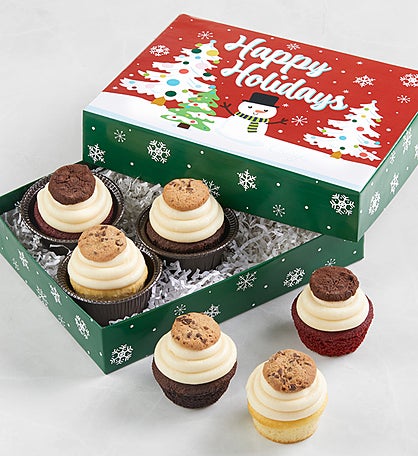 Buttercream-Frosted Assorted Holiday Cupcakes