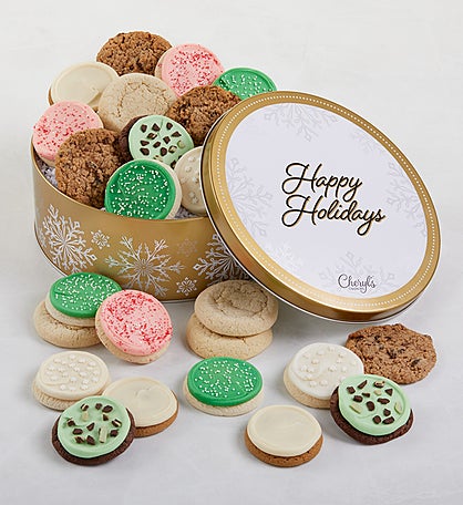 Sparkling Happy Holidays Gift Tin - Assorted Cookies