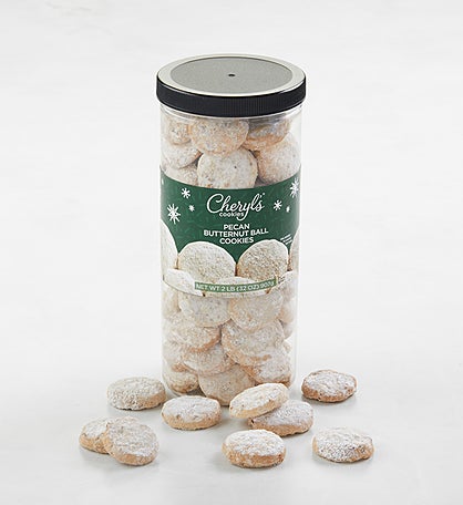 Pecan Butternut Balls Holiday Cookie Canister