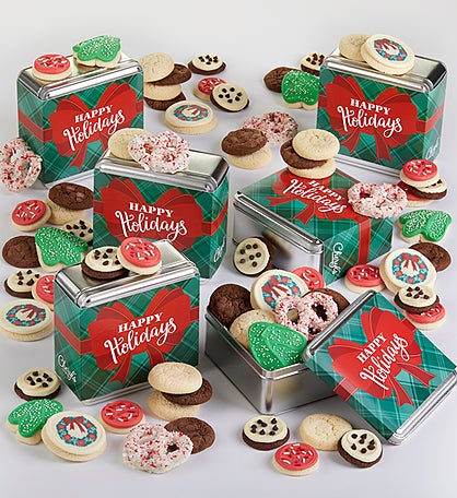 Holiday Bow Mini Treats Gift Tin - Set Of 6