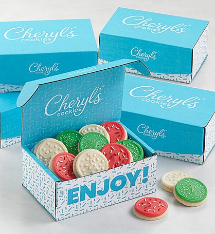 Buttercream-Frosted Holiday Sugar Cookie Boxes - Set of 5