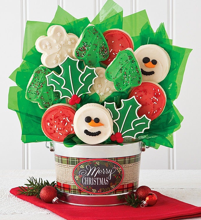 Merry Christmas Cookie Flower Pot