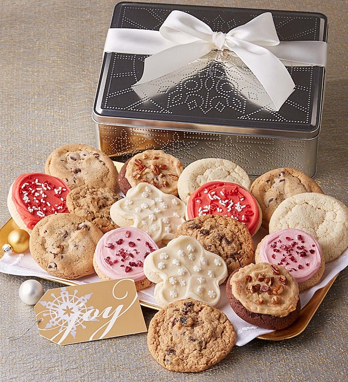 Holiday Punch Design Gift Tin 16 Cookies