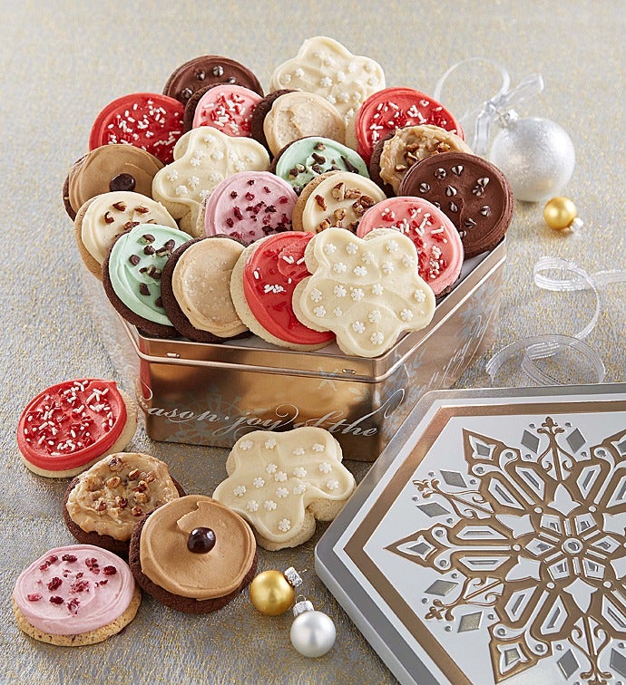 Joy of the Season Gift Tin 24 Frosted Cookies
