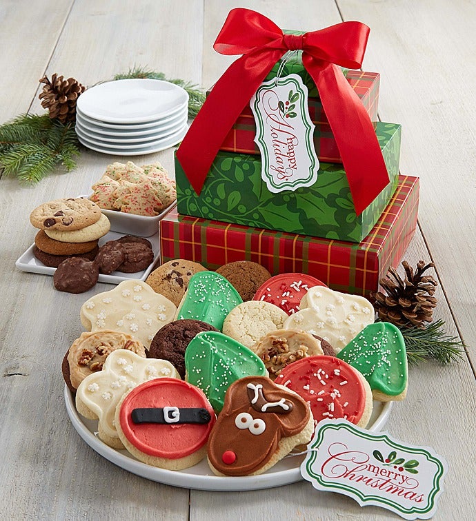 Home for the Holidays Gift Tower Happy Holidays