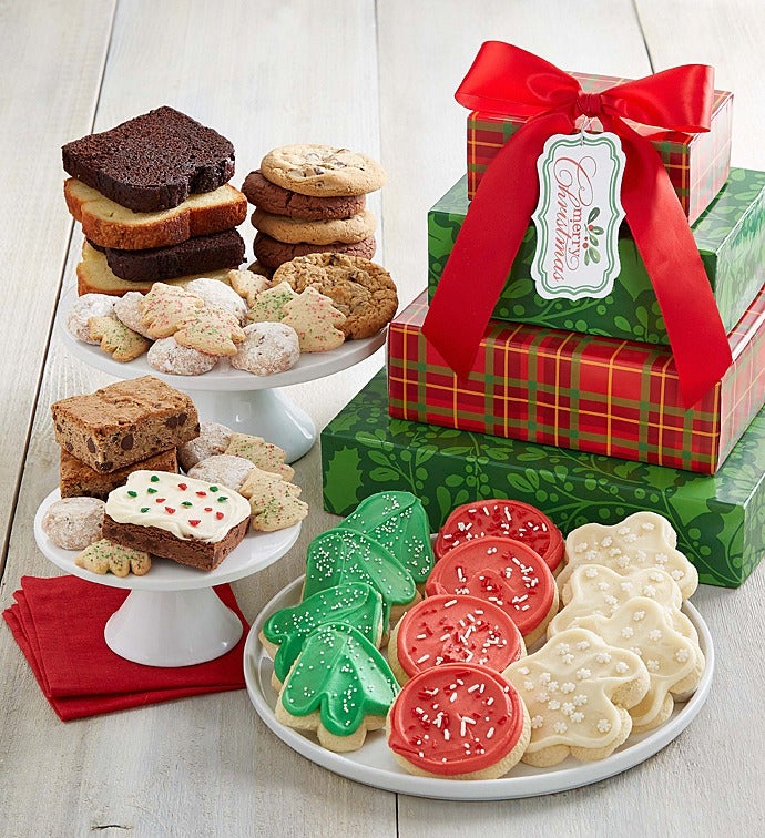 Home for the Holidays Bakery Gift Tower Merry Christmas