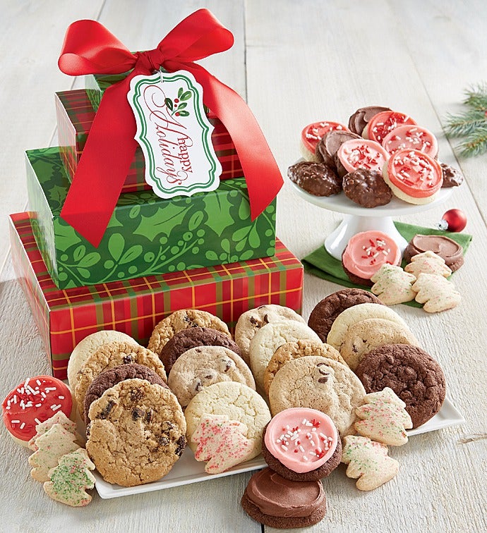 Happy Holidays Gift Tower