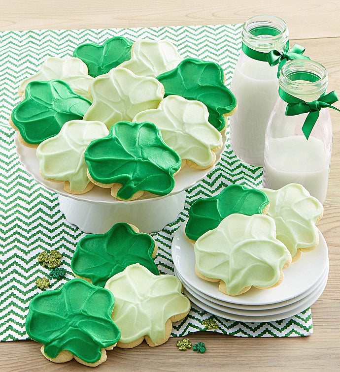 Buttercream Frosted  Shamrock Cut out Cookies