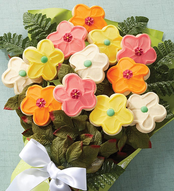 Buttercream Frosted Long Stemmed Cookie Flowers