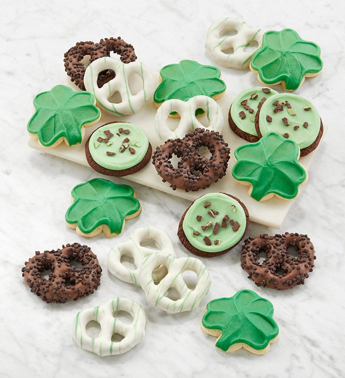 Buttercream Frosted Good Luck Cookies & Gourmet Pretzels