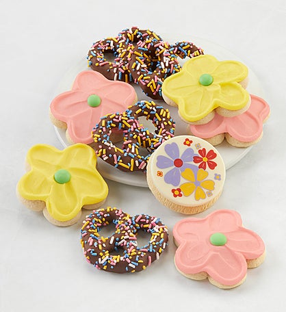 Buttercream-Frosted Spring Cookies & Pretzels