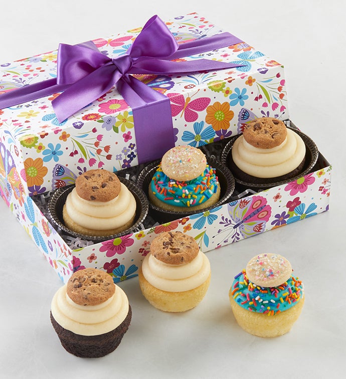 Buttercream Frosted Spring Assorted Cupcakes 6 cupcakes