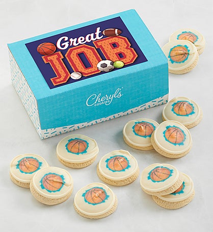 Great Job Basketball Cookie Gift Box