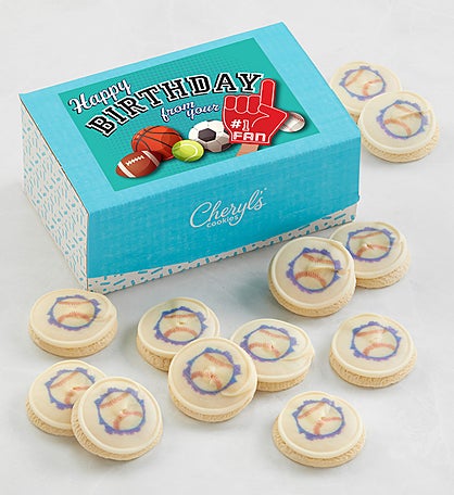 Birthday #1 Fan Baseball Cookie Gift Box