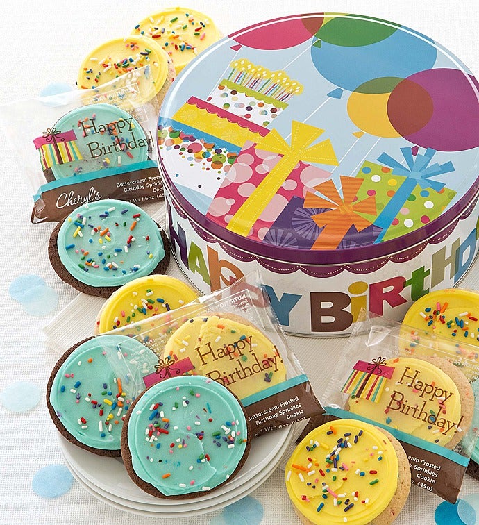 Musical Birthday Gift Tin   Birthday Cookies