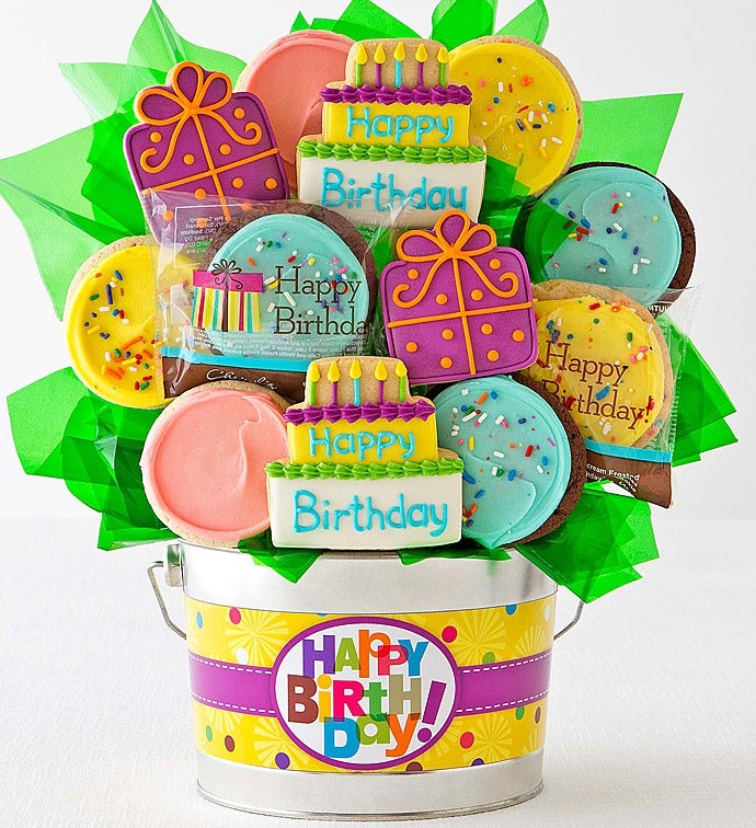 Happy Birthday Cookie Flower Pot