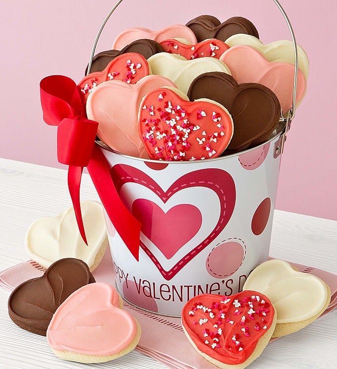 Valentine's Day Pail of Frosted Cut outs