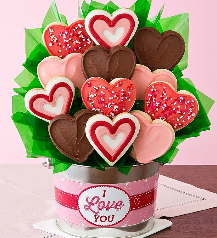 I Love You Cookie Flower Gift Pail