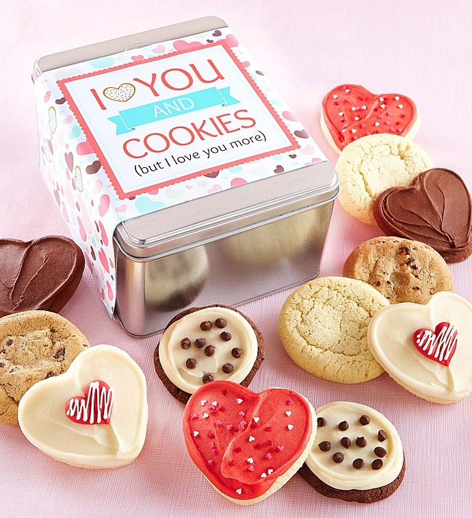 I Love You and Cookies Gift Tin Create Your Own 12 Cookies