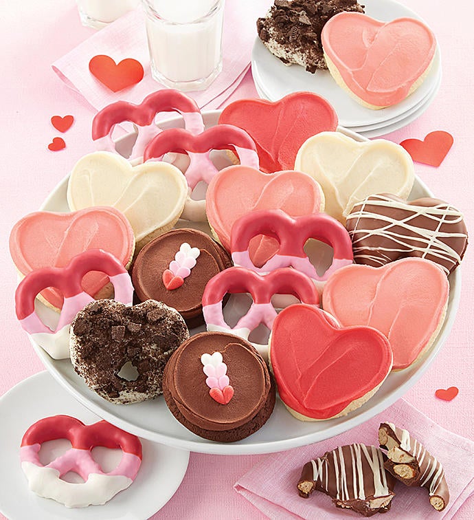 Valentine Pretzels and Buttercream Frosted Cookies