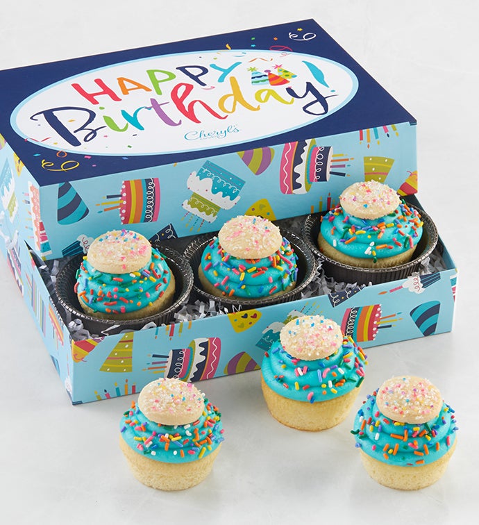 Buttercream Frosted Celebration Sprinkles Cupcakes 6 Cupcakes