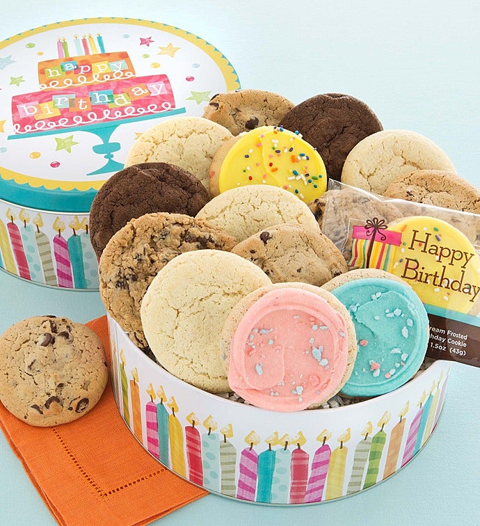 Musical Birthday Tin   16 Cookies