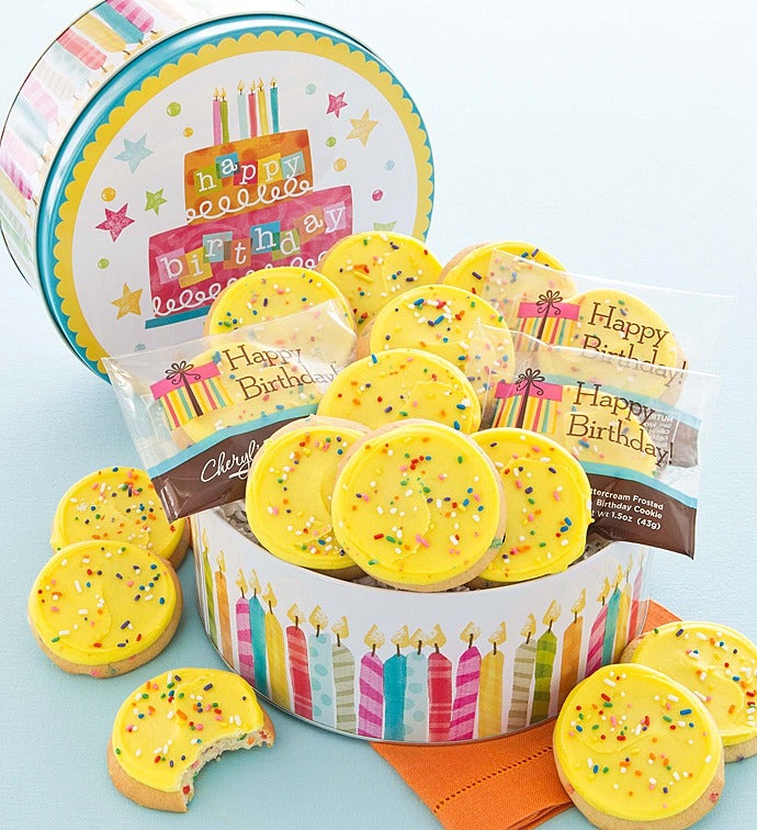 Musical Birthday Tin   16 Birthday Cookies