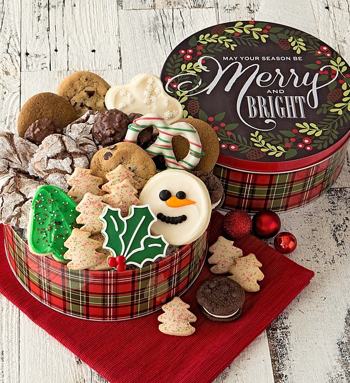 Merry and Bright Treats Gift Tin