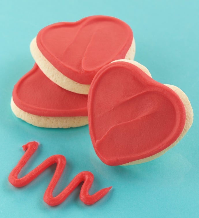 Red Buttercream-Frosted Heart-Shaped Sugar Cookie Flavor Box