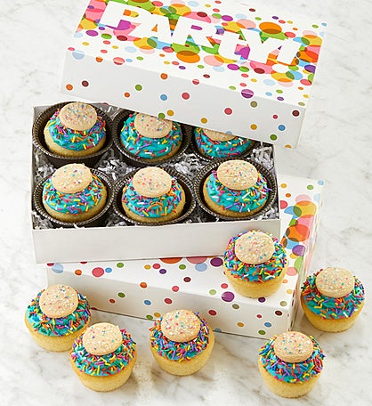 Buttercream-Frosted Celebration Sprinkles Cupcakes - 12 cupcakes