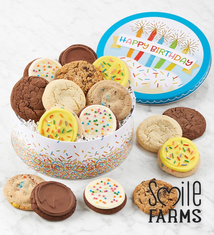 Smile Farms Birthday Gift Tin   Assorted Cookies