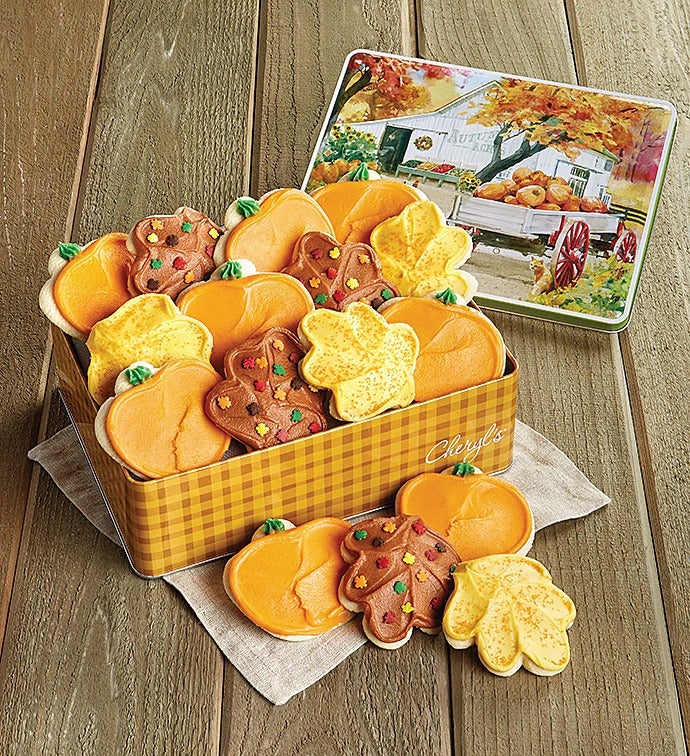 Autumn Gift Tin with Buttercream Frosted Cut outs