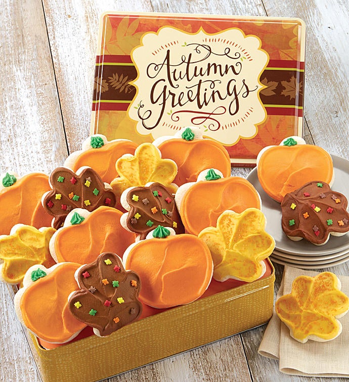 Autumn Gift Tin with Buttercream Frosted Cut outs
